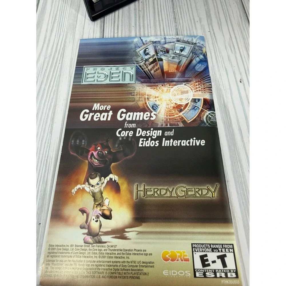 PS2 Thunder Strike Operation Phoenix CIB/Registration Card  TESTED
